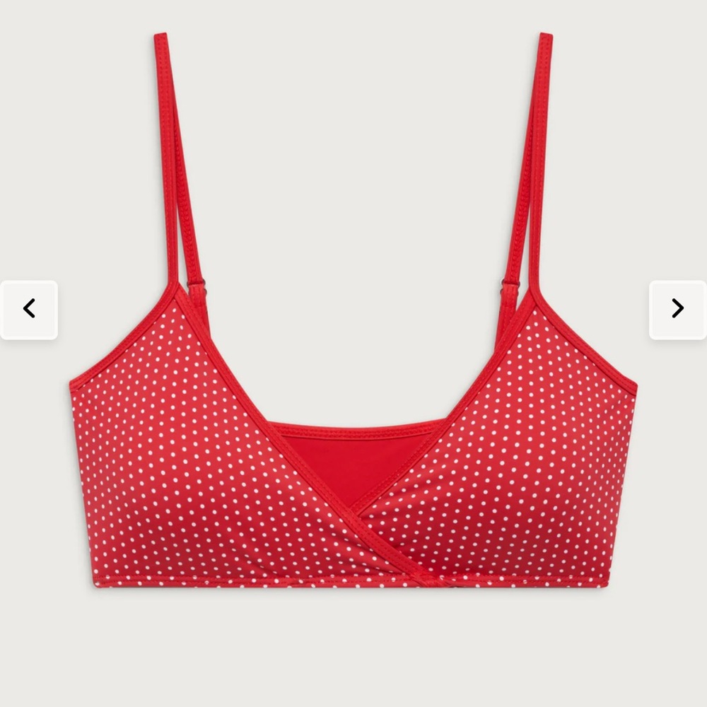 NWT! Frankie’s Bikinis —Red polka dot bikini top and bottom
